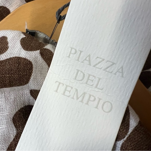 Piazza Del Tempio Anthropologie Brown Animal Print Shift Dress 100% Line… - Picture 9 of 15